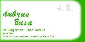 ambrus busa business card
